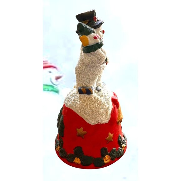 Vintage Gift Collection Snowman Bell New Christmas Trees Porcelain Present Gift - Picture 7 of 12